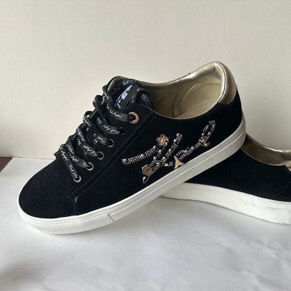 BRAND NEW KARL LAGERFELD LACED UP SUEDE SHIES SIZE 9.5 - Picture 4 of 4